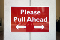 Please pull ahead, aluminum sign 