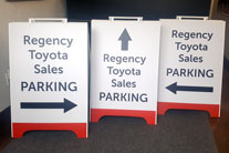 24"x 36" Wood sandwich board, digital printed, gloss laminated.