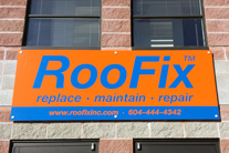 alumapanel with cut vinyl installed with standoffs