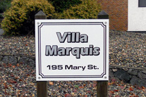 alumapanel with cut vinyl installed with standoffs