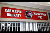 PVC with printed vinyl installed with standoffs