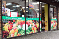 Reverse printed, window graphics