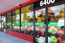 Printed vinyl installed inside