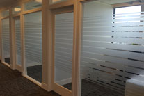 Frosted cut vinyl window graphics