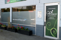 Printed, matte laminated, frosted window graphics